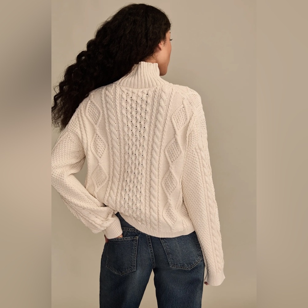 NWT Lucky Brand‎ Cable Turtle Neck Sweater - Picture 3 of 4